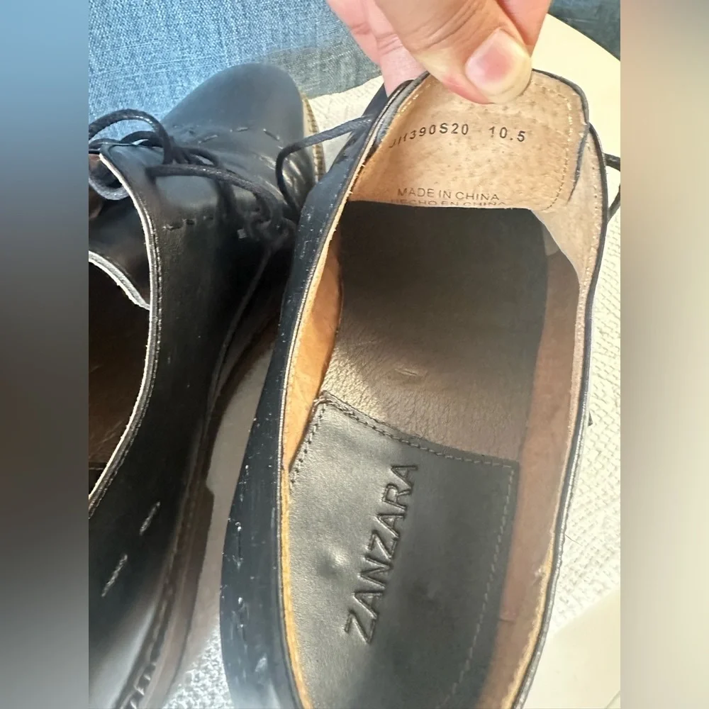 Zanzara Sz 10.5 Oxfords Black Leather Men Lace Up JH390S20 Medium (D, M)‎